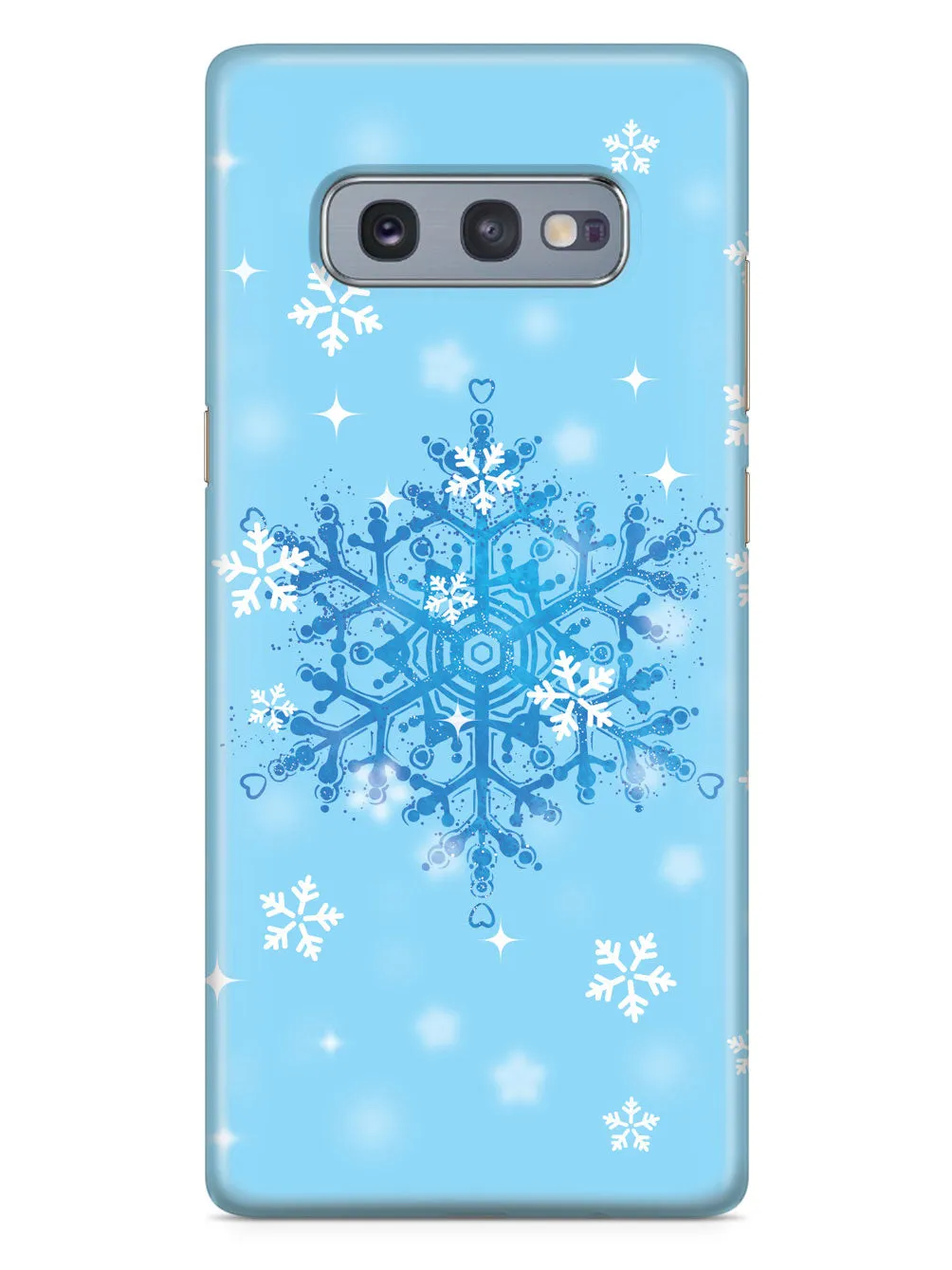 Blue and White Snowflakes - Black Case