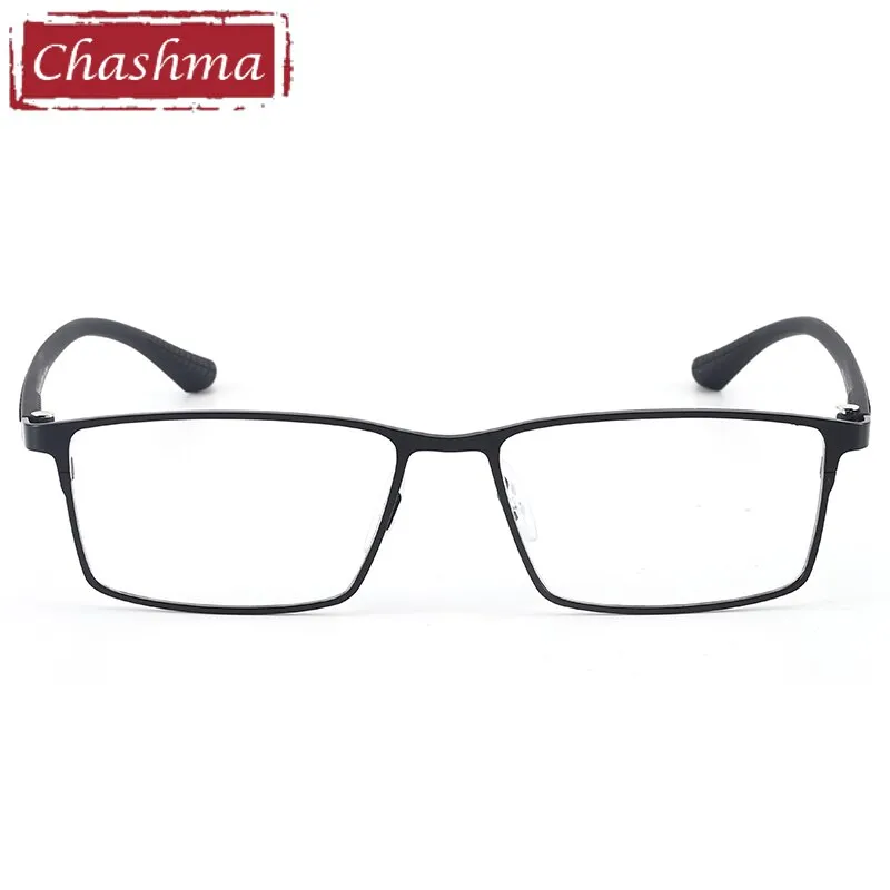 Chashma Ottica Men's Full Rim Large Square Titanium Alloy Eyeglasses 9386
