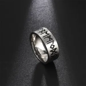 EUEAVAN Stainless Steel Odin Norse Viking Runes Rings Silver Color Vintage  Amulet Counple Finger Ring for Women Men Jewelry