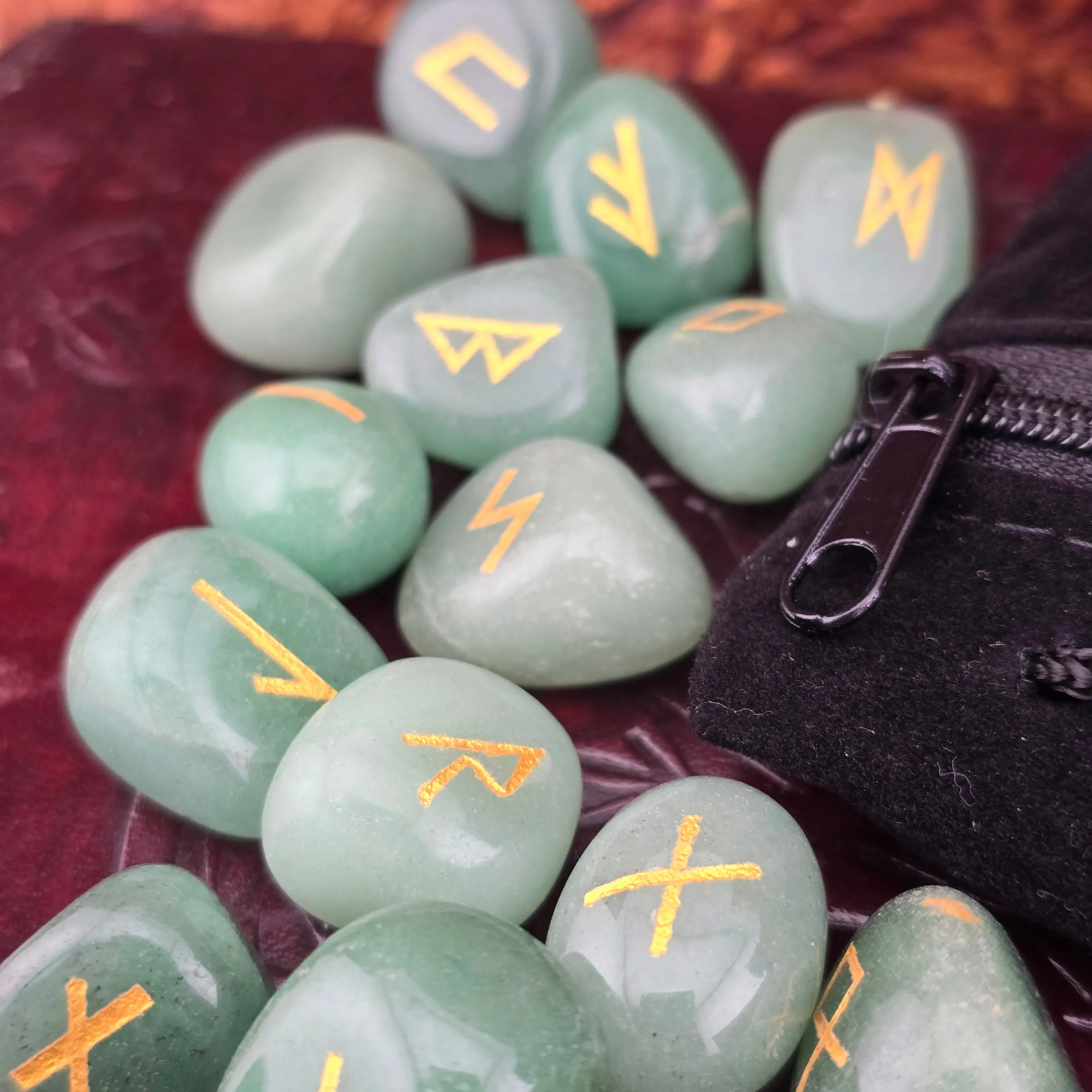 GREEN AVENTURINE RUNE SET