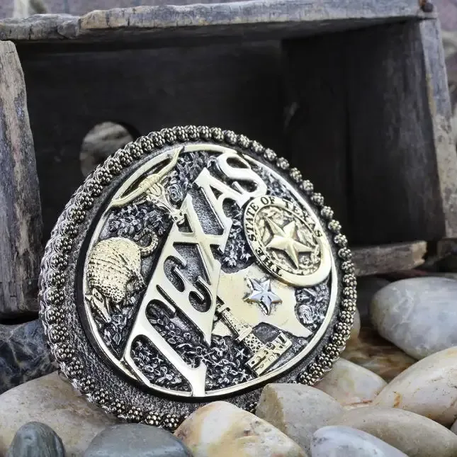 Montana Men's Two-Tone Texas State Heritage Attitude Buckles