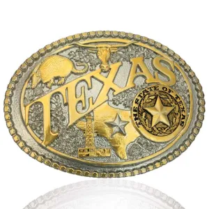 Montana Men's Two-Tone Texas State Heritage Attitude Buckles