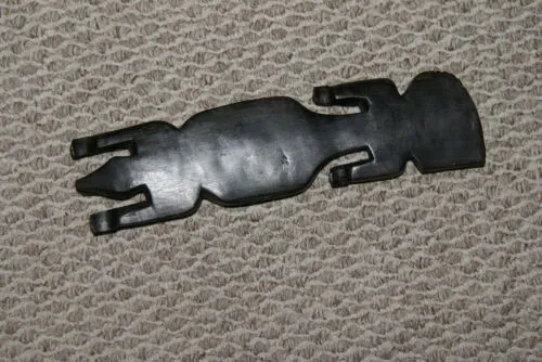 Rare South Pacific Art Ebony Mother of Pearl Crocodile Lime Crusher Utensil 1A58
