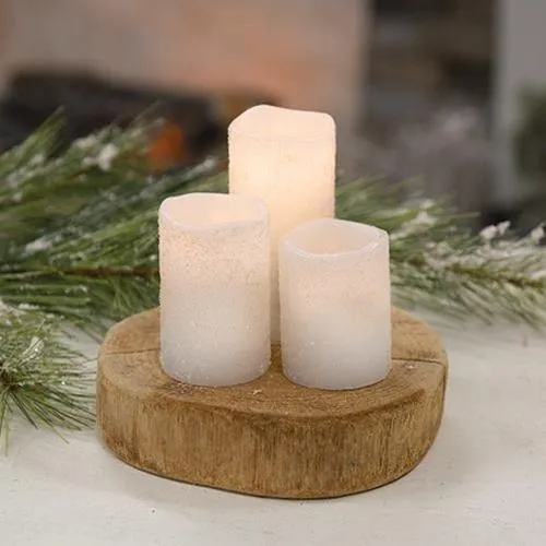 White Frosty Timer Votive, 2" x 2.5"